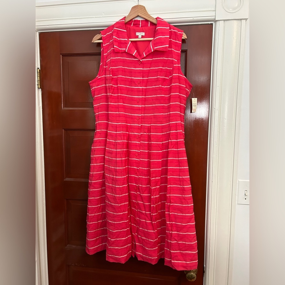 NWT Talbots Pink Striped Dress